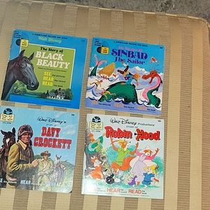 Disney READ-ALONG Record 24 page fully illustrated black beauty,sinbad,RobinHood